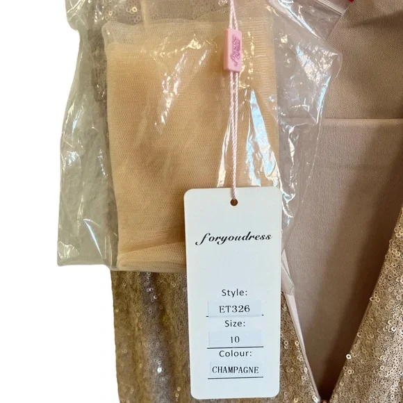 Champagne Glitz Glam Gown - Picture 7 of 10